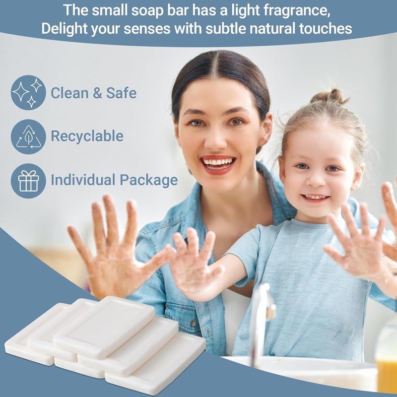 Kacctyen 300 Pcs 035oz Mini Bar Soap Bulk Individually Wrapped Bulk Hand Hotel Soap Bars Travel Size Toiletries for Hospitality Guest Bathroom Vacation Rentals - Image 3