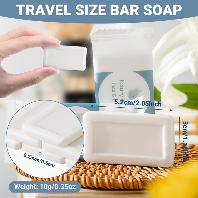 Kacctyen 300 Pcs 035oz Mini Bar Soap Bulk Individually Wrapped Bulk Hand Hotel Soap Bars Travel Size Toiletries for Hospitality Guest Bathroom Vacation Rentals - Image 2
