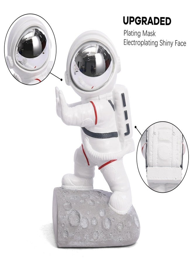 Kakizzy Space Theme Bookends - Astronaut Kids Book Stoppers, Heavy Duty Resin Bookends for Shelves (D-Silver Color) - Image 3