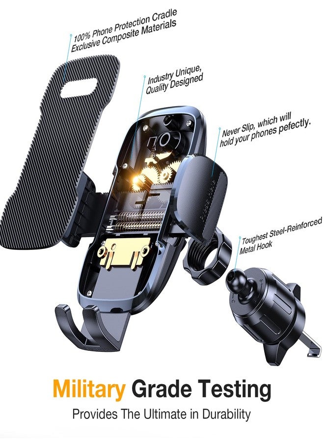 Coolpow 3-in-1 Car Phone Holder Mount【Strongest Suction & Military-Grade】 Cell Phone Holders for Your Car Dashboard Phone Holder Automobile Cradle Truck Mount Stand for iPhone Android All Smartphones - Image 3