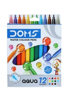 DOMS 12-Piece Aqua Watercolour Sketch Pens Multicolour  - Image 1