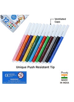 DOMS 12-Piece Aqua Watercolour Sketch Pens Multicolour  - Image 3