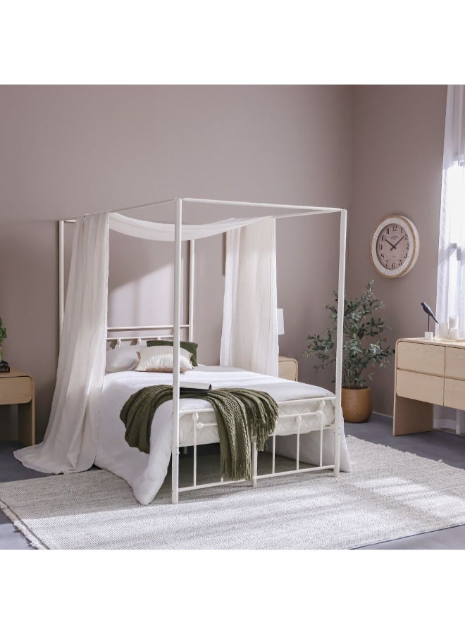 DANUBE HOME بيلا أرو 120x200 ملصق معدني للسرير | تصميم حديث للأطفال معدني مفرد - أبيض - Image 3