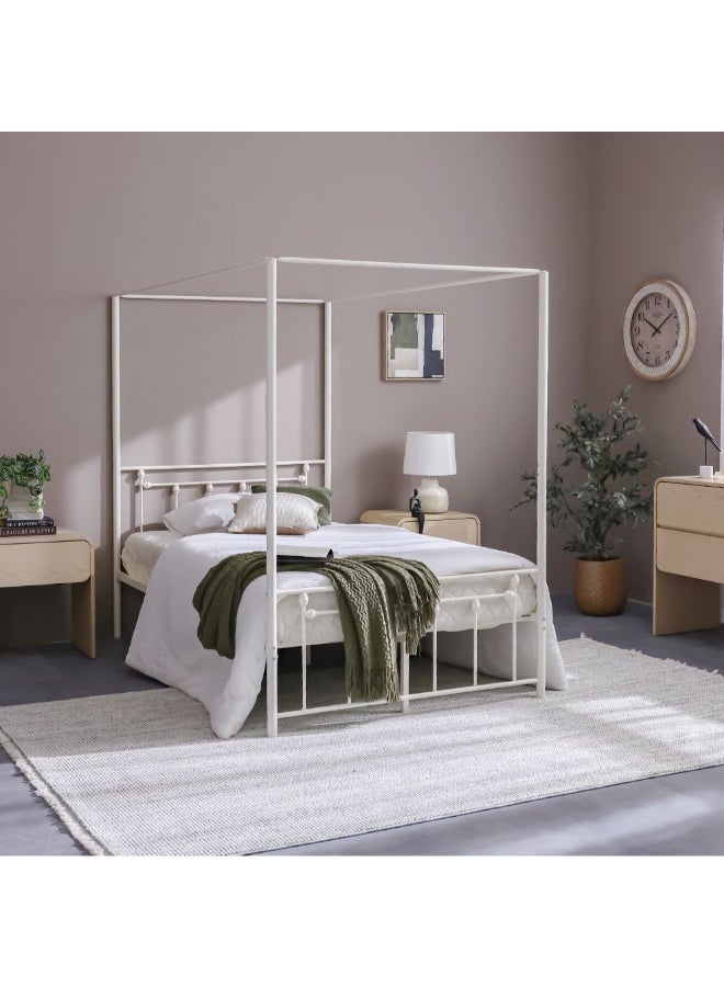 DANUBE HOME بيلا أرو 120x200 ملصق معدني للسرير | تصميم حديث للأطفال معدني مفرد - أبيض - Image 2