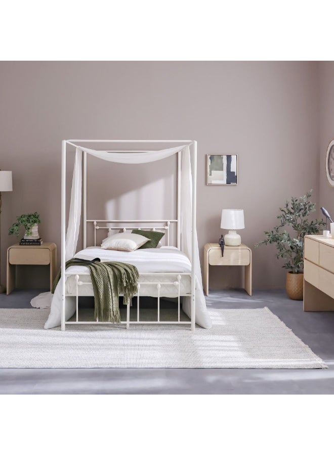 DANUBE HOME بيلا أرو 120x200 ملصق معدني للسرير | تصميم حديث للأطفال معدني مفرد - أبيض - Image 4