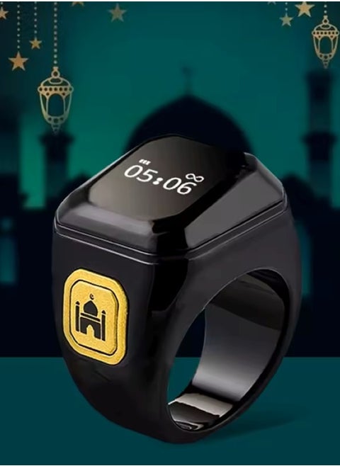 20 mm Zikr Ring Smart Ring with Vibration Reminder Tasbih Counter and Bluetooth Connection for Exclusive IQIBLA App and 5 Daily Prayer Reminders