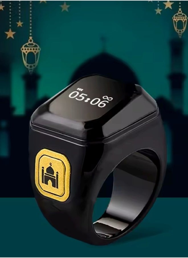 BSTWSH 20 mm Zikr Ring Smart Ring with Vibration Reminder Tasbih Counter and Bluetooth Connection for Exclusive IQIBLA App and 5 Daily Prayer Reminders  - Image 1