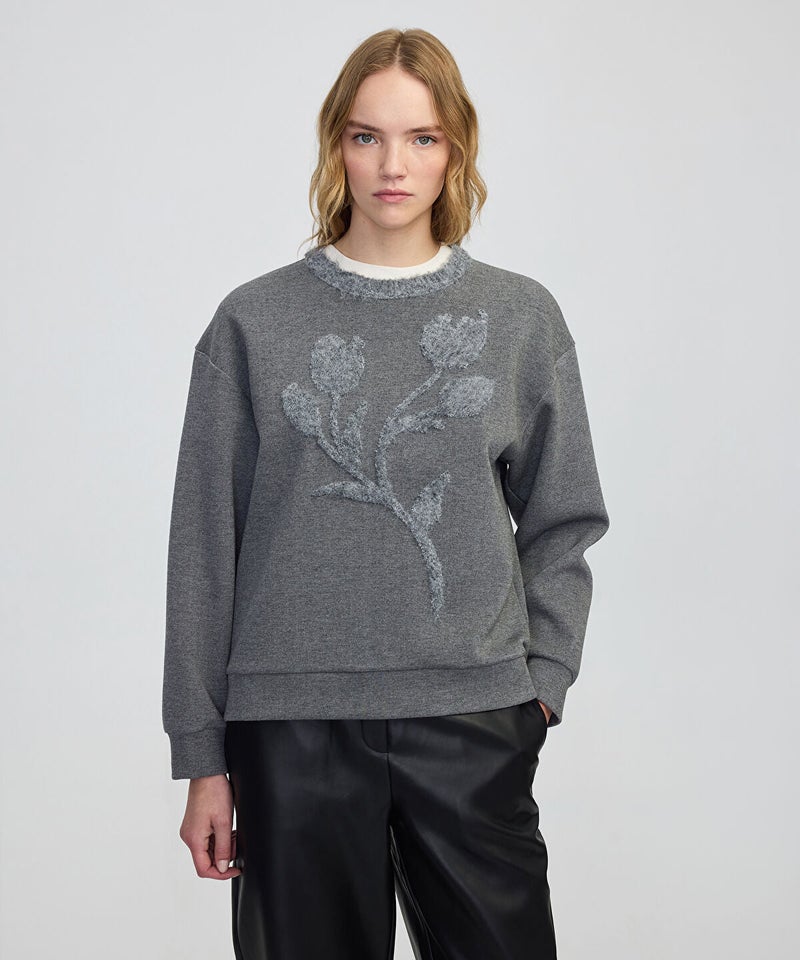 Ipekyol 3D Floral Embellished Sweatshirt - Image 1