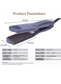 Beauenty 5 Teeth Professional Hair Crimper for Fluffy Hairstyle Curling Iron,2 Inch Corrugation Crimper Hair Irons with 4 Temperature Adjustable,Ceramic Hair Corrugated Iron for Women Volumizing Hair Tool  - Image 4