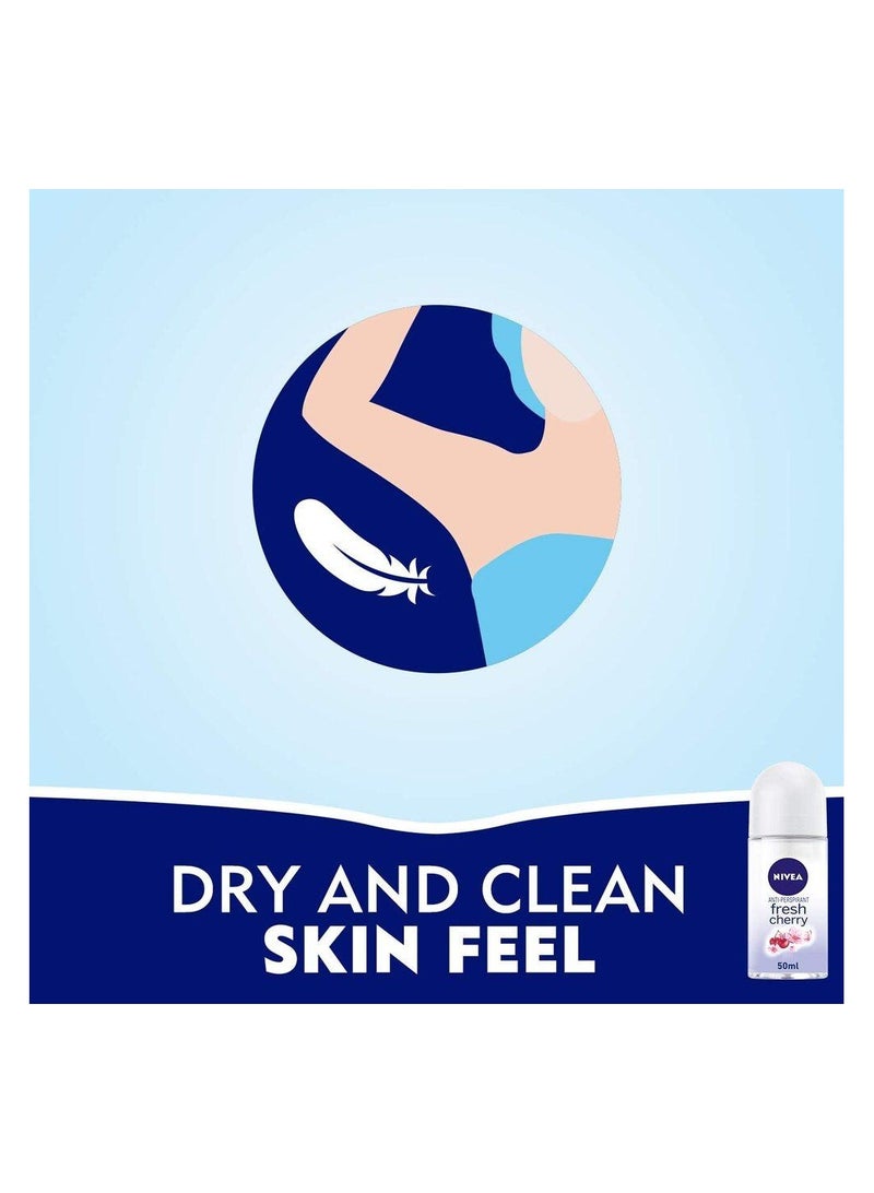 Nivea Deodorant Roll On Cherry Fresh - 50ml - Image 4