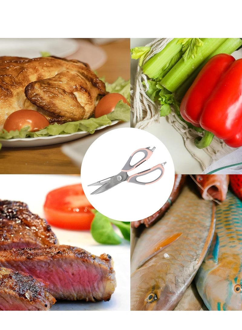 HOMESTAR 5-in-1 Detachable Kitchen Scissors - Magnetic Refrigerator Design, Stainless Steel Heavy Duty Scissors for Cutting Chicken Bones, Herbs, Nuts & Bottle Opener - Image 4