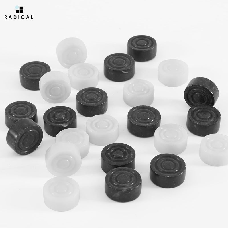 Radicaln Handmade Marble Checker Figures 1.25” Black & White - Classic Game Pieces for Checkers and Chess - Image 3
