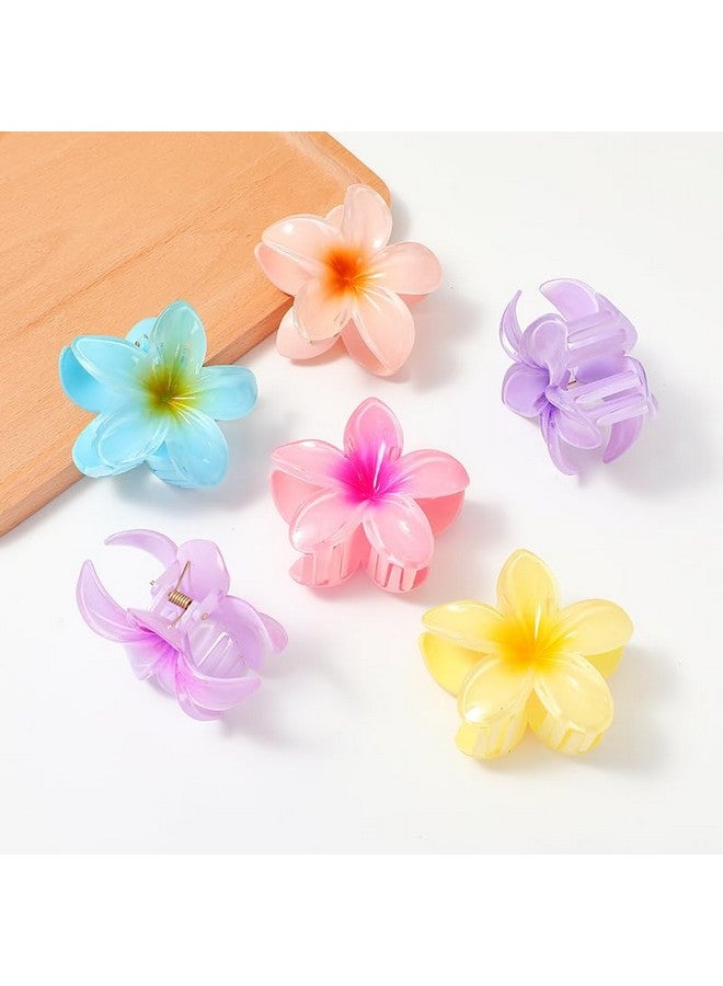 Samyak 6 Pcs Hair Claw Plumeria Flower Hair Clutcher Strong Hold For Thick Thin Hair Clamp Accessories -Flower - Image 5