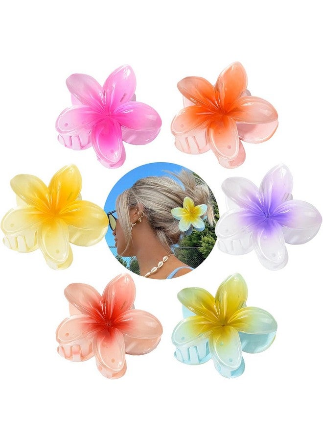 Samyak 6 Pcs Hair Claw Plumeria Flower Hair Clutcher Strong Hold For Thick Thin Hair Clamp Accessories -Flower - Image 4