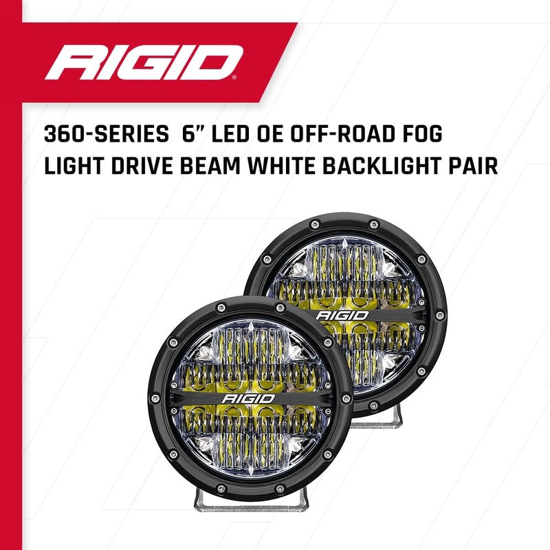 RIGID 360 Series 6-Inch LED Driving Lights - White - Image 2