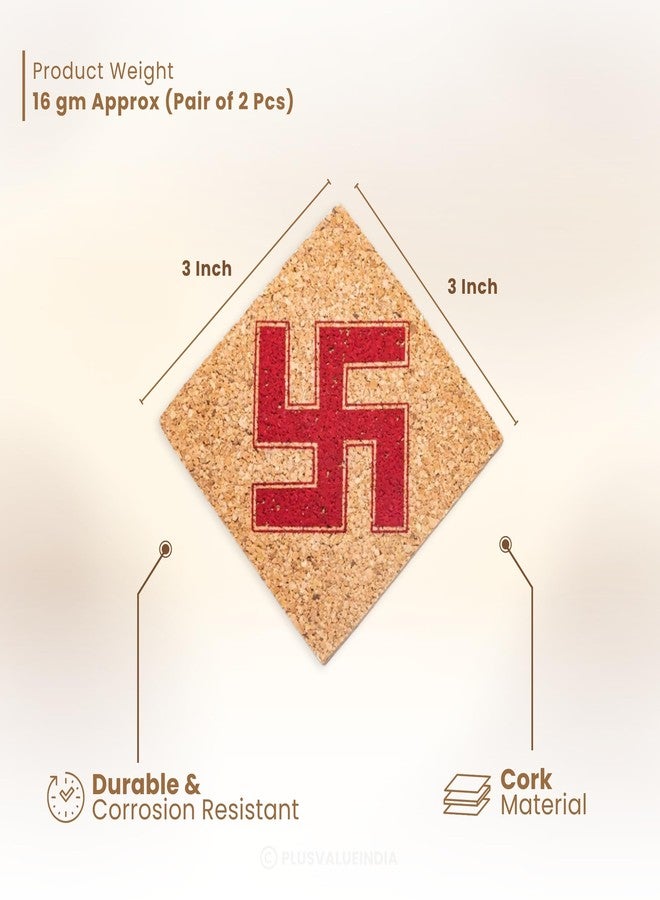 Plus Value Cork Swastik Vastu Remedies for Overhead Beams, Pillars in Center Brahmasthan of Home Office (Size 3 Inches, 2pcs) - Image 5