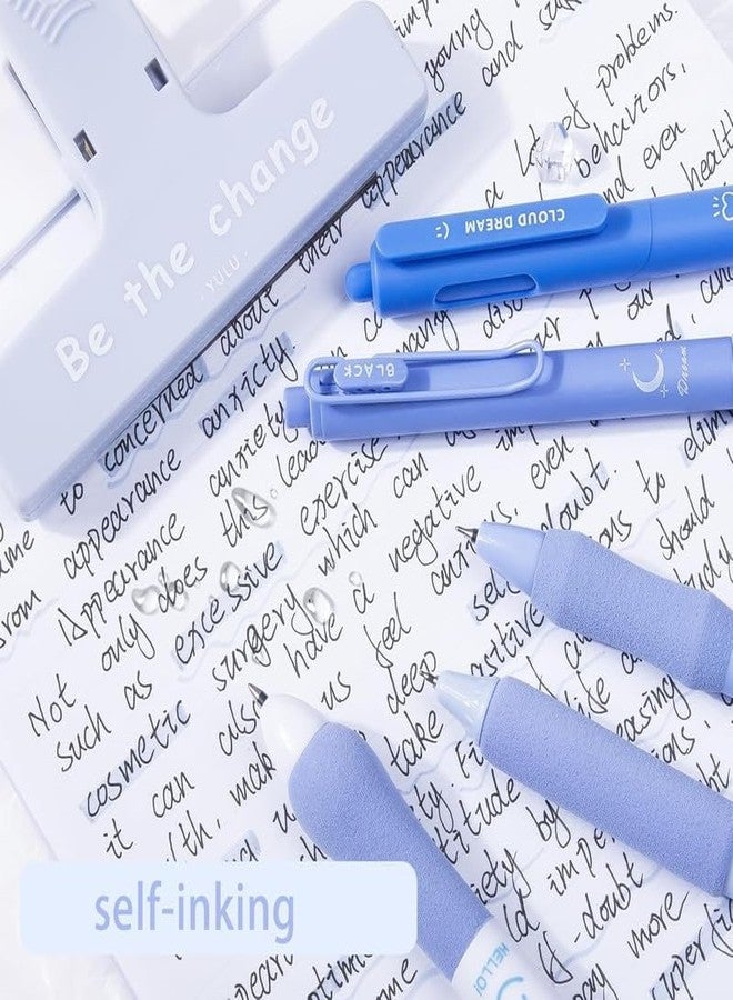 Roktry Beautiful blue ink Pen, 5pcs Erasable Ball,Erasable for Office School Stationery Students School, College & Office Writing (Star Pen,5 Pics) - Image 3