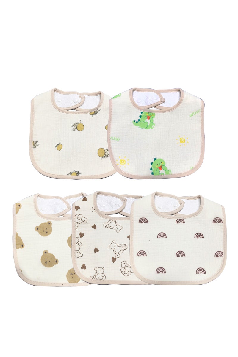 5 Pack Organic Baby Bibs for Boys, Girls - Soft Cotton Drooling and Teething Bibs for Baby Girl & Boy, Extra Absorbent, Easy To Clean & Put On for Toddler, Newborn, Infant 0-24 Months - Image 1