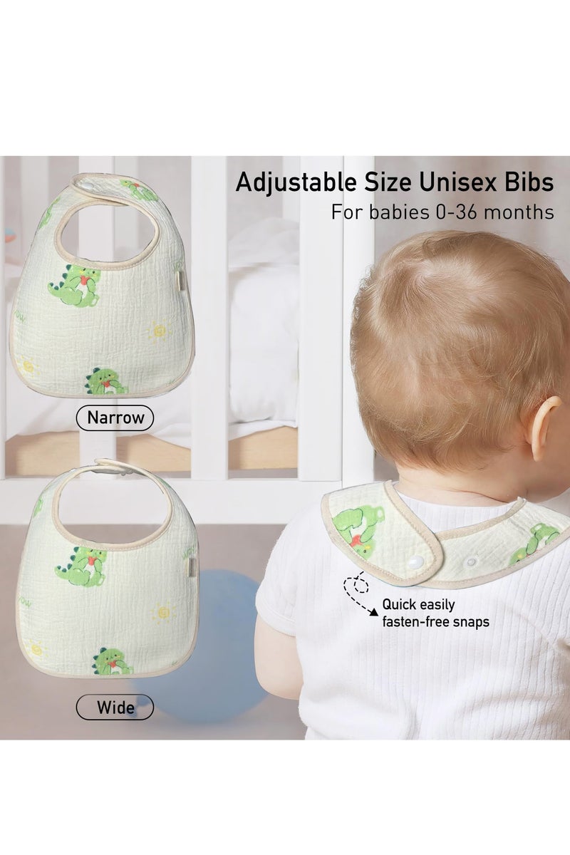 5 Pack Organic Baby Bibs for Boys, Girls - Soft Cotton Drooling and Teething Bibs for Baby Girl & Boy, Extra Absorbent, Easy To Clean & Put On for Toddler, Newborn, Infant 0-24 Months - Image 2