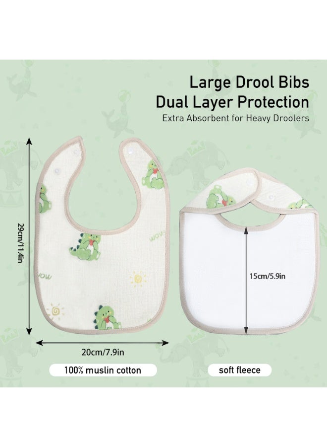 5 Pack Organic Baby Bibs for Boys, Girls - Soft Cotton Drooling and Teething Bibs for Baby Girl & Boy, Extra Absorbent, Easy To Clean & Put On for Toddler, Newborn, Infant 0-24 Months - Image 3