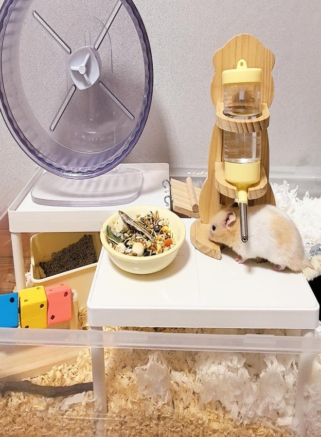 هامليدي منصة قفص هامستر بلاستيكية من هاميليدي، منصة للهامستر السوري مع سلم خشبي، لعبة تسلق للجرذان والفئران والسنجاب الطائر والجرذان. - Image 2