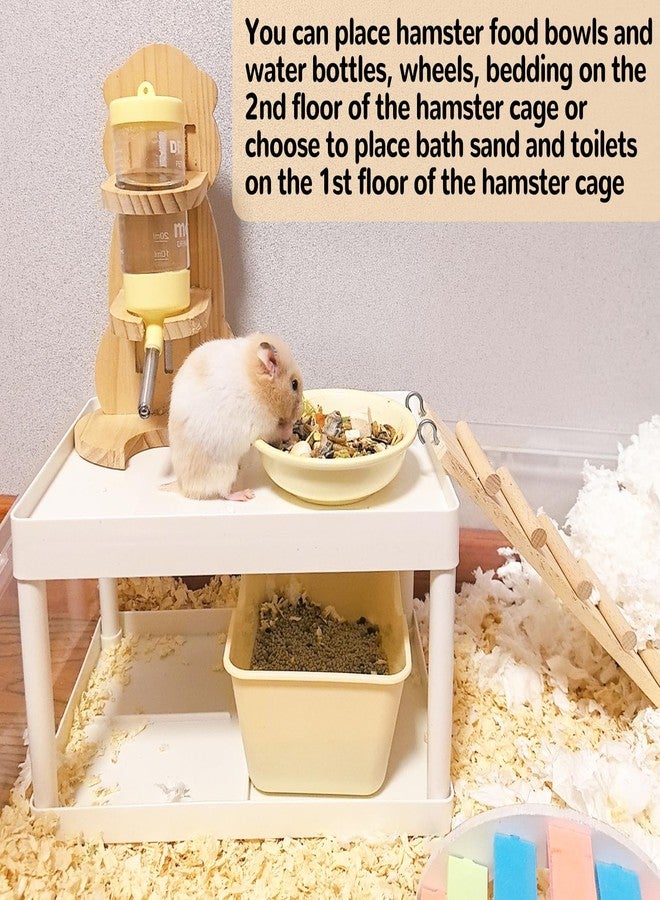 هامليدي منصة قفص هامستر بلاستيكية من هاميليدي، منصة للهامستر السوري مع سلم خشبي، لعبة تسلق للجرذان والفئران والسنجاب الطائر والجرذان. - Image 3