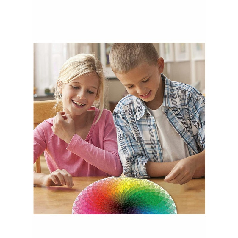 SOLARAE 1000 Piece Puzzles Gradient Color Rainbow with Cool Rainbow Effect Large Round Thicker Paper Palette Intellectual Game for Adults - Image 4
