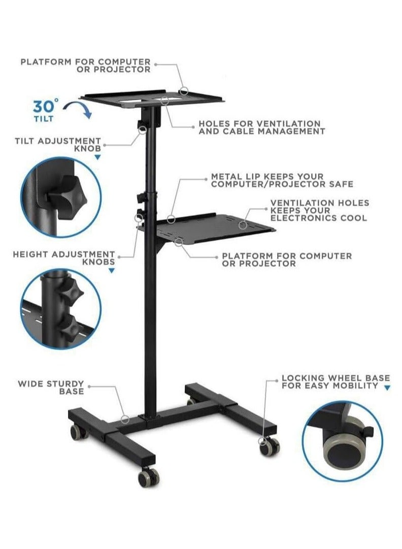 REBENUO Cyber Steel Adjustable Projector & Laptop Floor Stand Trolley. - Image 3