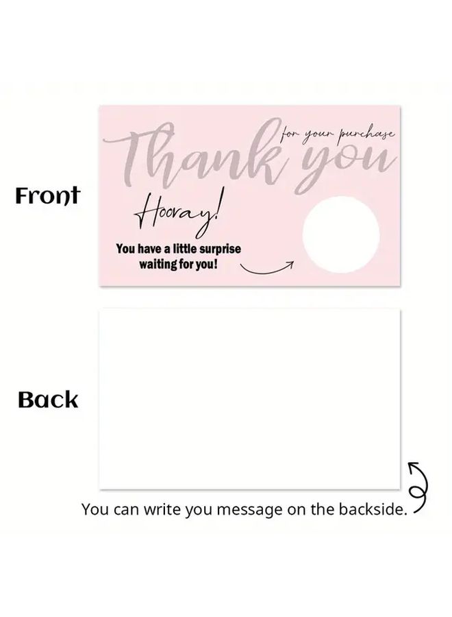 Pink Thank You Scratch Off Cards With Stickers Gift Vouchers For Small Business - Image 3