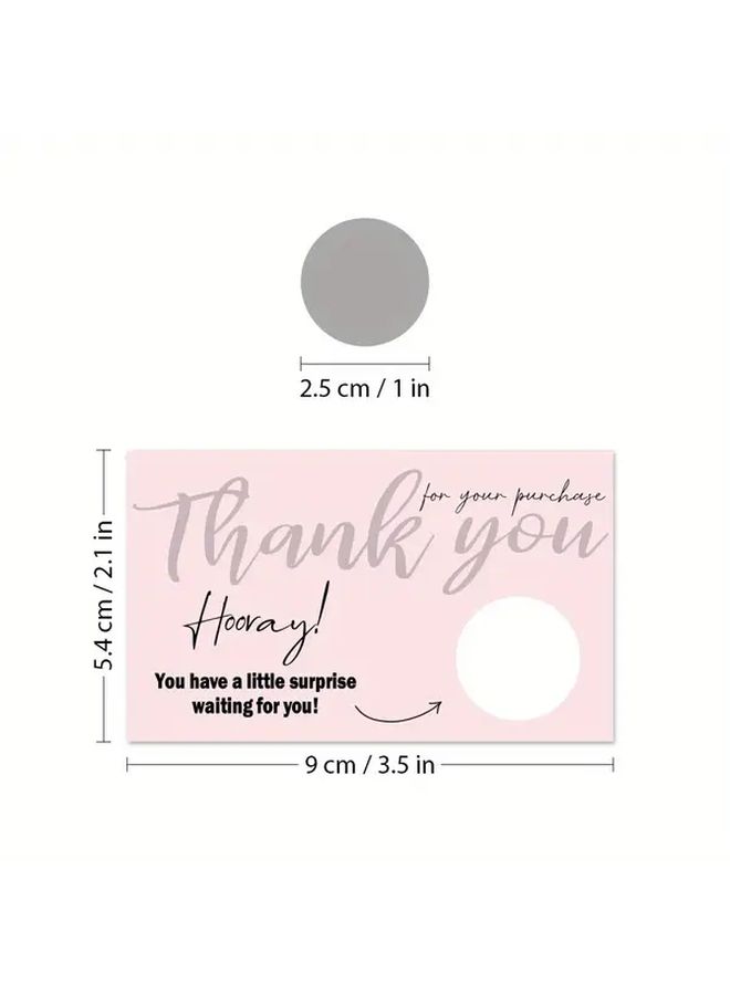 Pink Thank You Scratch Off Cards With Stickers Gift Vouchers For Small Business - Image 2