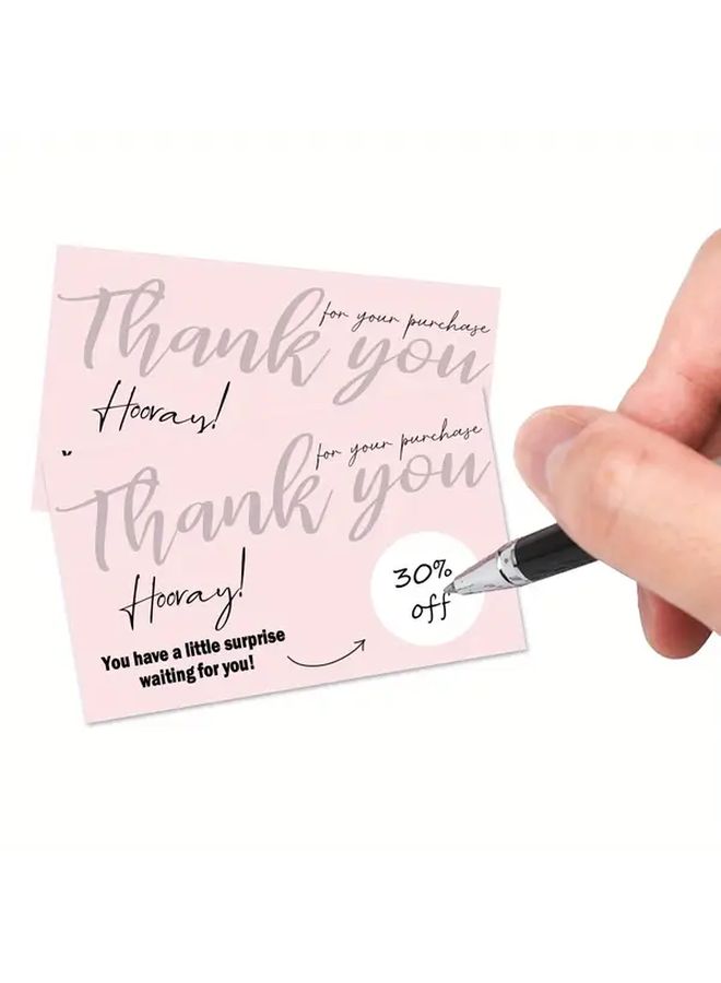 Pink Thank You Scratch Off Cards With Stickers Gift Vouchers For Small Business - Image 4