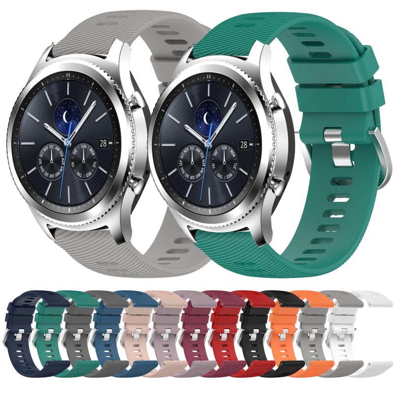 erorex For Samsung Gear S3 Classic 22Mm Solid Color Soft Silicone Watch Band(Black) - Image 3