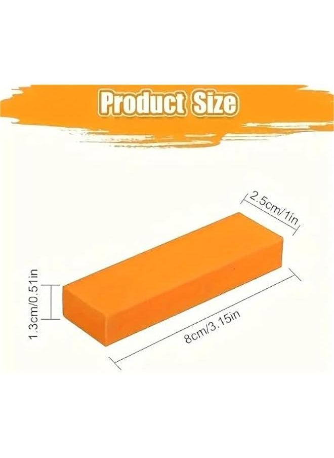 Stainless Steel Scratch Limescale Eraser,Magical Eraser Stainless Steel Stain Limescale Remover, Rubber Rust Cleaning Eraser for Knives & Pans Kitchen, Bathroom, Household (Orange)