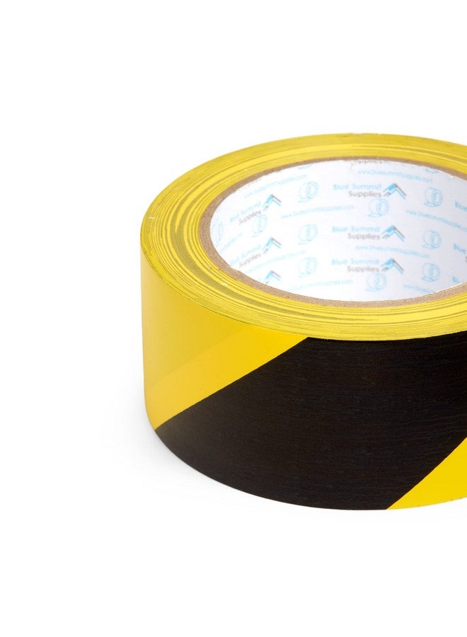 بلو سوميت سابلايز شرائط تحديد الأرضيات من بلو ساميت سابلايز، 3 لفات، شريط أمان أسود وأصفر، شريط تحذيري لتحديد الممرات، 2 بوصة × 108 قدم، عبوة من 3 قطع - Image 4