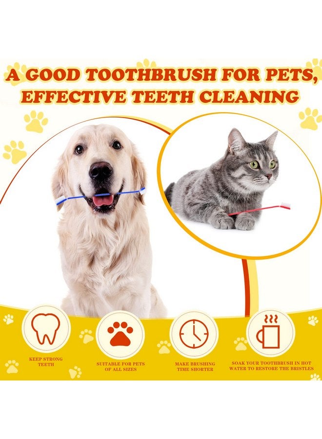 Nuenen 150 Pcs Dog Toothbrush Bulk Dual Headed Dental Soft Toothbrush Convenient Long Handle Dog Tooth Brush Puppy Toothbrush Individual Packaged for Cleaning Small to Large Dogs Cats Pets - Image 4
