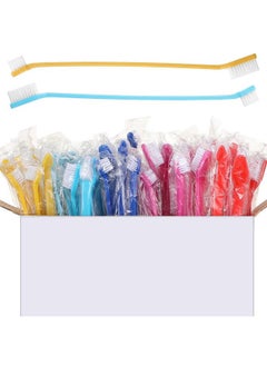 Nuenen Nuenen 150 Pcs Dog Toothbrush Bulk Dual Headed Dental Soft Toothbrush Convenient Long Handle Dog Tooth Brush Puppy Toothbrush Individual Packaged for Cleaning Small to Large Dogs Cats Pets  - Image 1