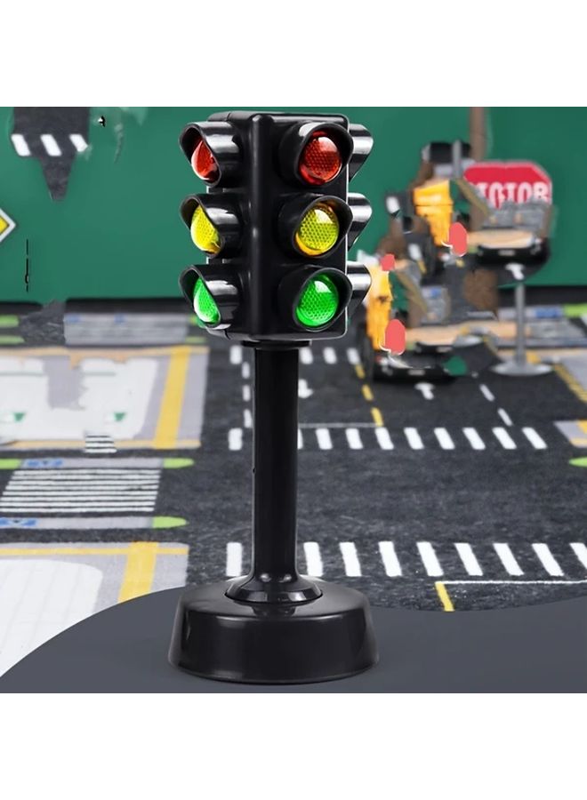 Black Mini Traffic Light Set Plastic Desktop Road Signs Toy Vehicles Home Decor - Image 3