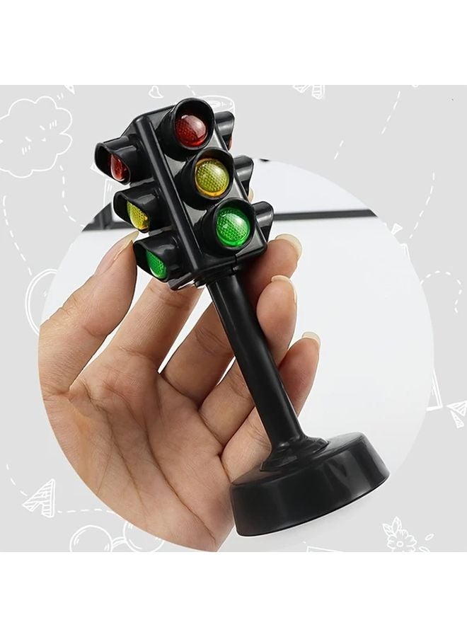 Black Mini Traffic Light Set Plastic Desktop Road Signs Toy Vehicles Home Decor - Image 4