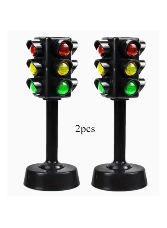 Black Mini Traffic Light Set Plastic Desktop Road Signs Toy Vehicles Home Decor - Image 2