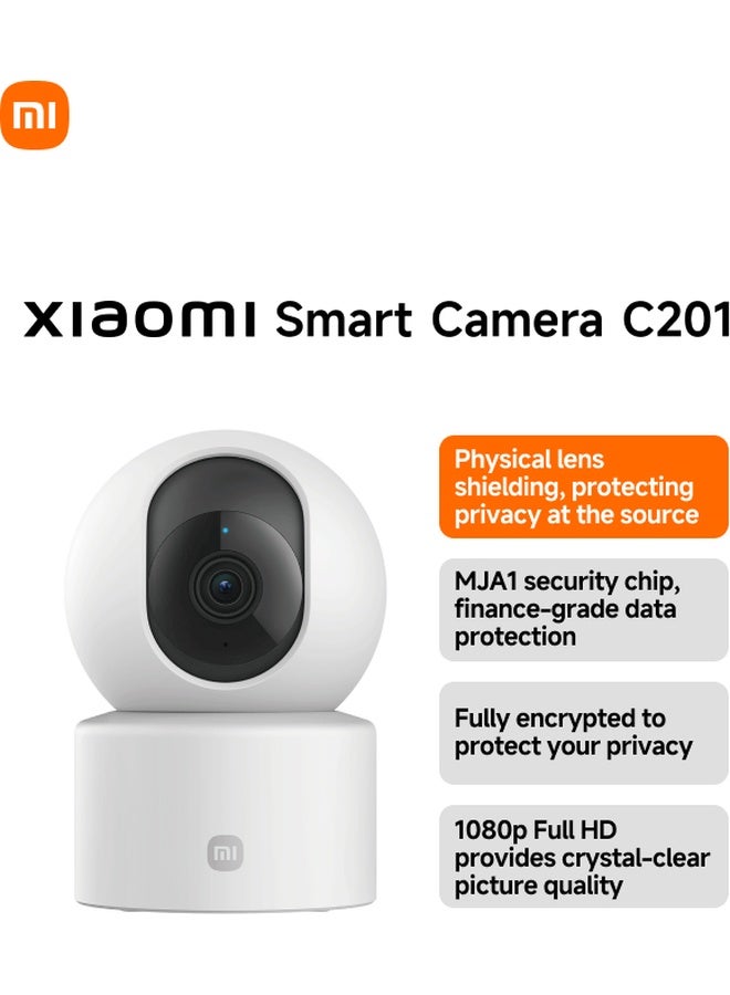 Xiaomi C201 Indoor Camera, 1080P HD Pet Camera, 360°Panorama, Person and Pet Detection & Tracking, Two-Way Audio, True Colours in Low Light, Physical lens Shielding, WiFi 6, Works with Alexa & Google - Image 1