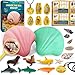 PIBEX UnderTheSea Dig Kit Dig Discover 18 Real Shell Fossils Amber Jewelry Sea Animal Creatures Ocean Necklace Making STEM Excavation Activity Toy for Kids Ages 6 - Image 2