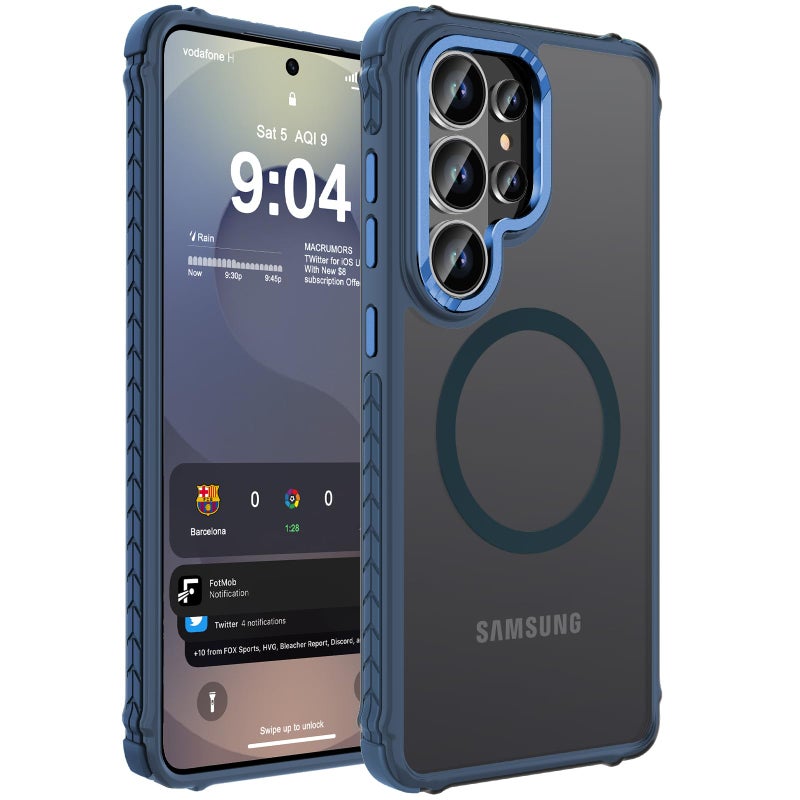 DEERLAMN Strong Magnetic Case for Samsung Galaxy S26 Ultra 6.9-Inch,[Compatible with Magsafe][Military Grade Drop Protection] Translucent Matte Shockproof Protective Phone Cover, Frosted Blue - Image 1