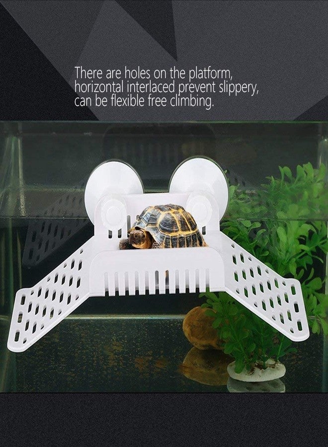 rizopets Bridge Shape Amphibious Reptiles Bask Climbing Crawling Dock Platform with Food Bowl for Aquarium & Fish Tank - Image 4
