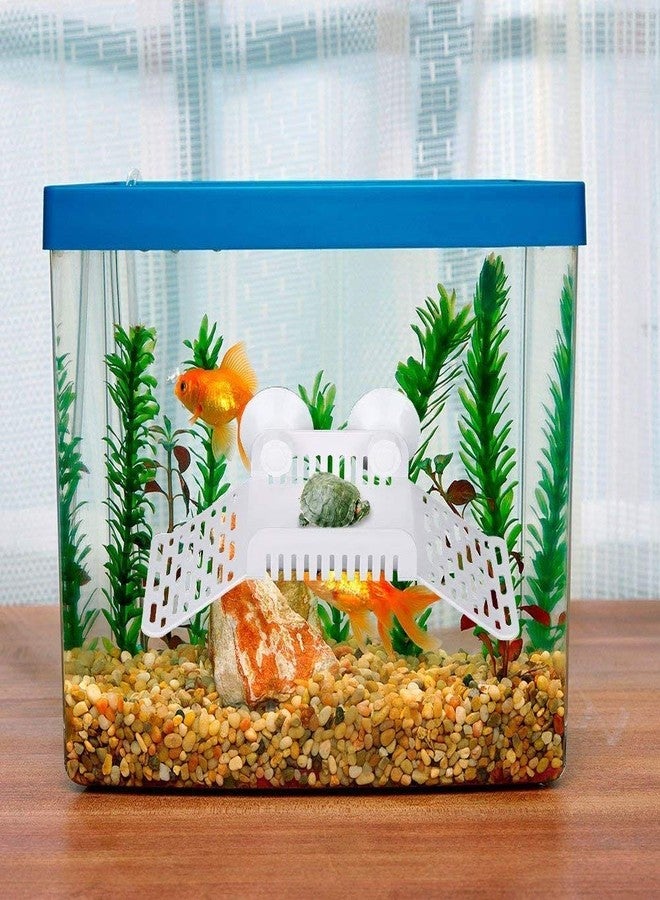 rizopets Bridge Shape Amphibious Reptiles Bask Climbing Crawling Dock Platform with Food Bowl for Aquarium & Fish Tank - Image 2