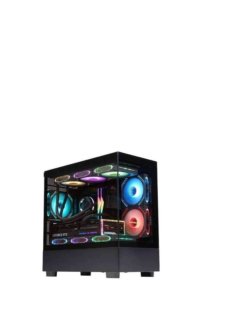 WJCOOLMAN (أسود) WJ COOLMAN BLADE ELITE 3F – صندوق Micro-ATX مع 3 مراوح RGB مثبتة مسبقًا - Image 1