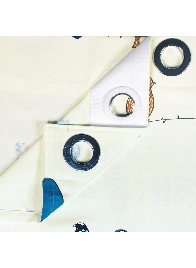 Story@Home Story@Home Long Door Curtains 9 Feet Set of 2 | Birds Design Bohemian Curtains | Light Filtering Cotton Curtain | Curtains for Living Room | (116 x 275 cm, White & Mustard) | Perfect for Home Decor  - Image 4