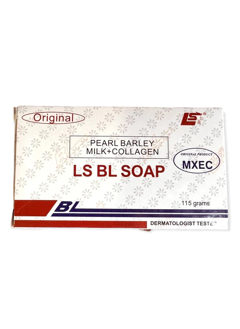 LS - BL Pearl Barley Milk + Collagen Soap, Original Solution for Skin Issues like Pimples, Acne, Rashes, and Irritation, 115g for Healthy Skin - Image 1