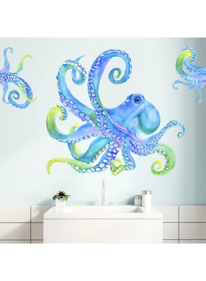 Easma Large Octopus Wall Sticker Ocean Animal Wall Decal Peel and Stick Vinyl Art Mural for Bathroom Decor Kraken Tentacles Summer Walls Stickers Under The Sea Decals for Kids Bedroom Living Room - Image 1