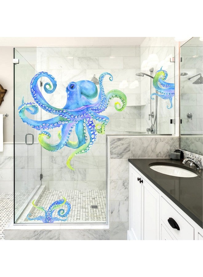Easma Large Octopus Wall Sticker Ocean Animal Wall Decal Peel and Stick Vinyl Art Mural for Bathroom Decor Kraken Tentacles Summer Walls Stickers Under The Sea Decals for Kids Bedroom Living Room - Image 4