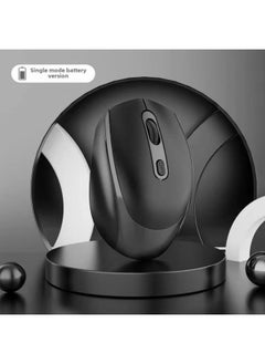 For Dell Wireless Bluetooth Mouse Quiet Office Rechargeable Battery Tablet PC Female Universal Game Charging-Specifications:[wireless Version] Battery Model/comes With Mouse Pad/cool Black-official Standard